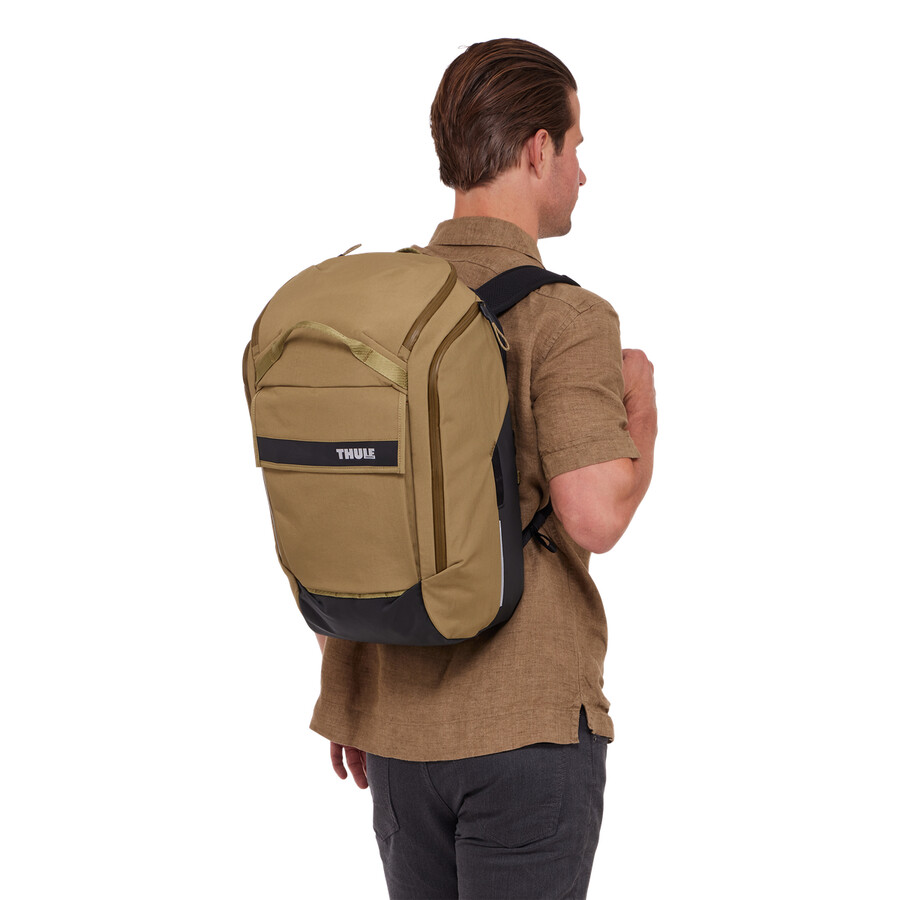 hybridcykelpakethållare och ryggsäck 26l brunbeige