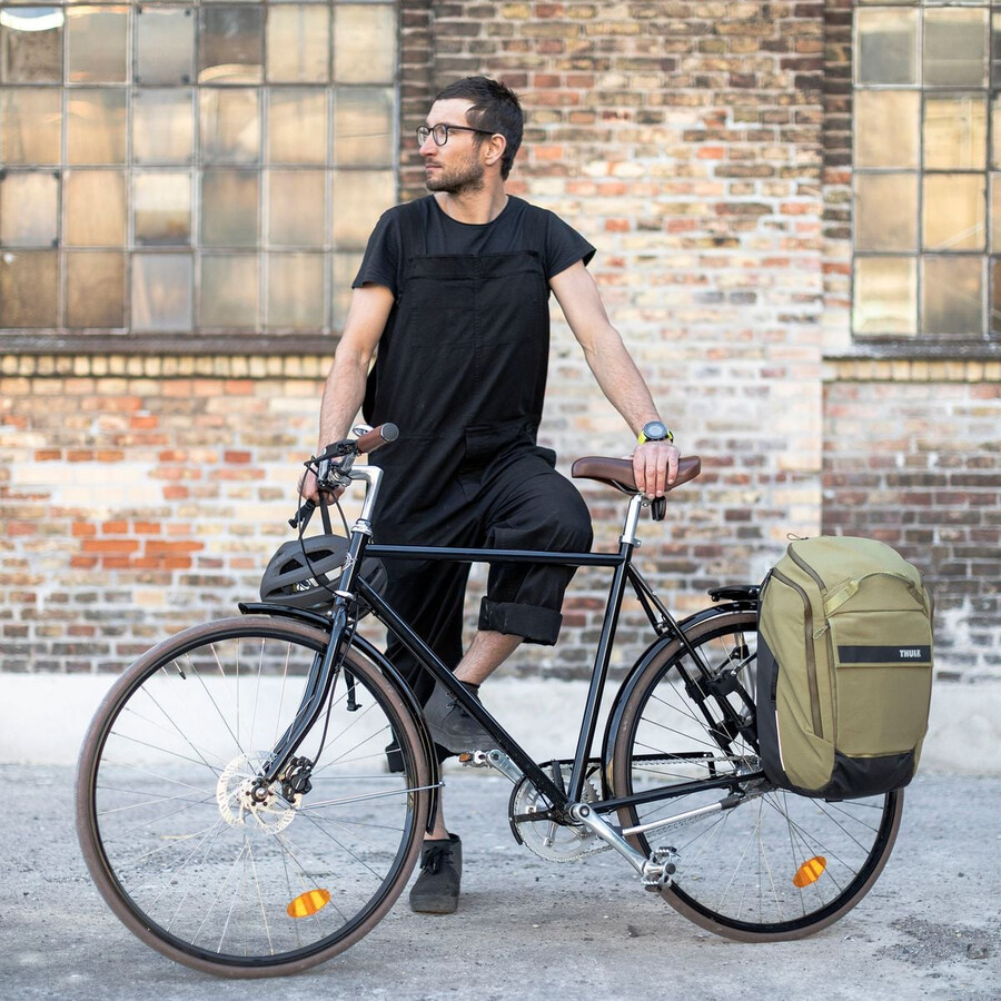 hybridcykelpakethållare och ryggsäck 26l brunbeige