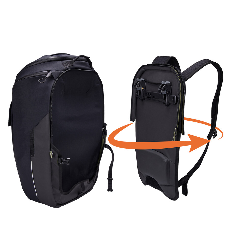 hybridcykelpakethållare och ryggsäck 26l svart