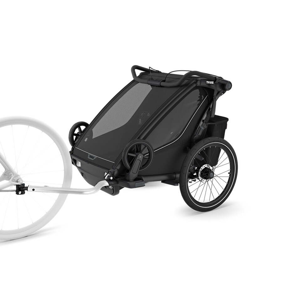 1- eller 2-sits multisportcykelvagn svart