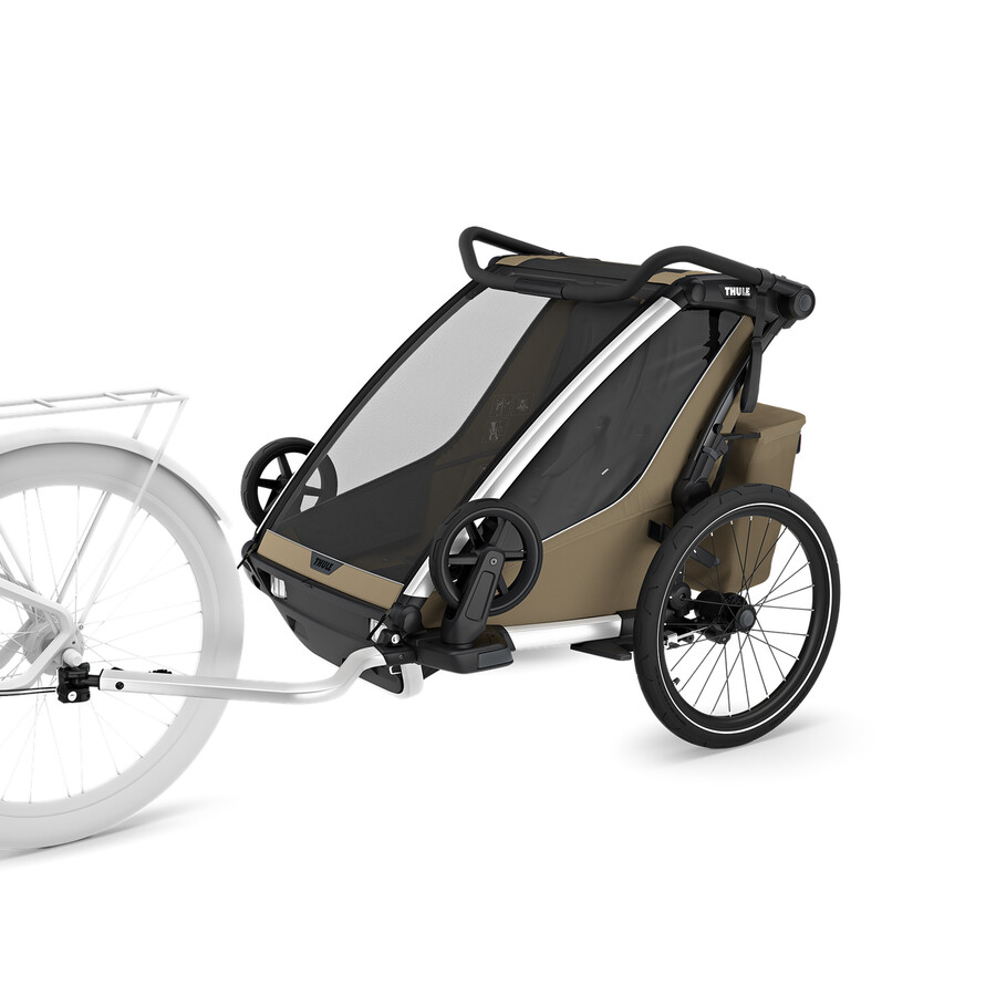 1- eller 2-sits multisportcykelkärra i blekt khaki