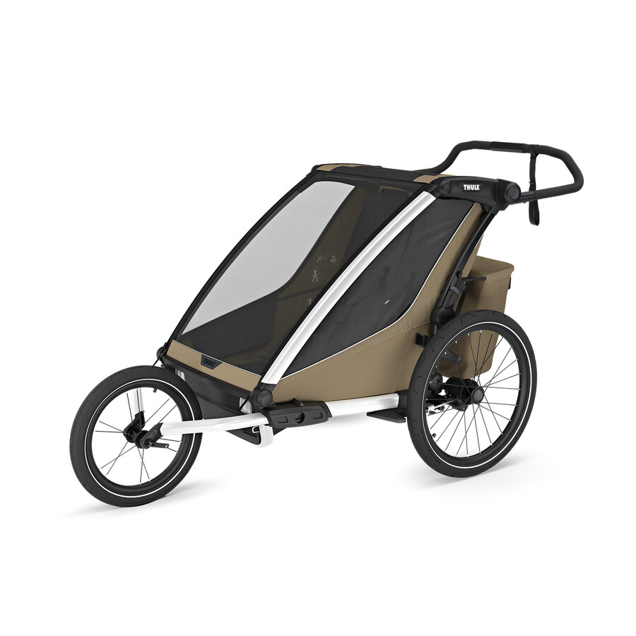 1- eller 2-sits multisportcykelkärra i blekt khaki