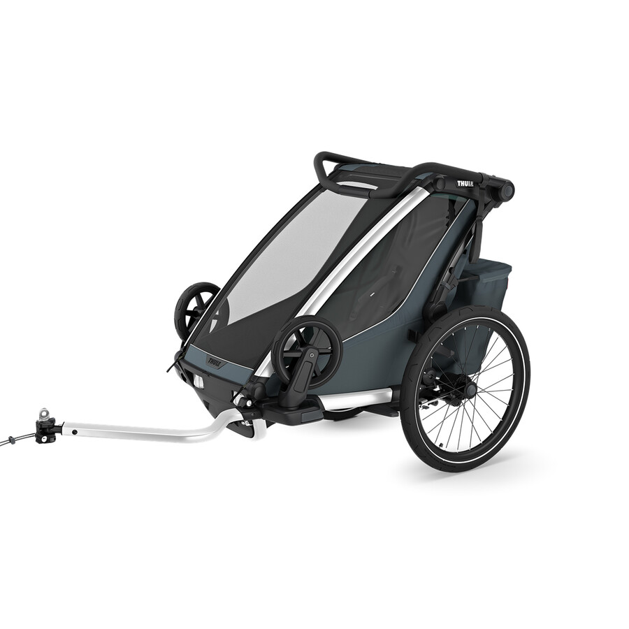 1-sits multisportcykelvagn mörk skiffer