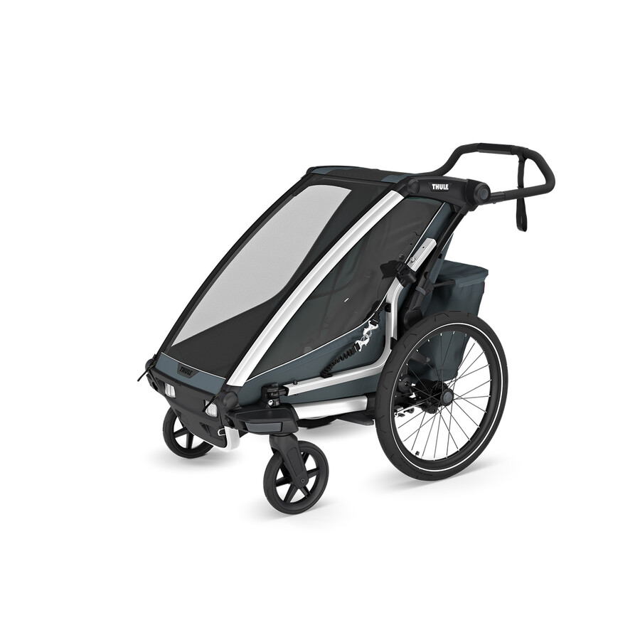 1-sits multisportcykelvagn mörk skiffer