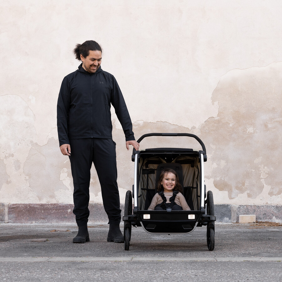 1-sits multisportcykelvagn mörk skiffer