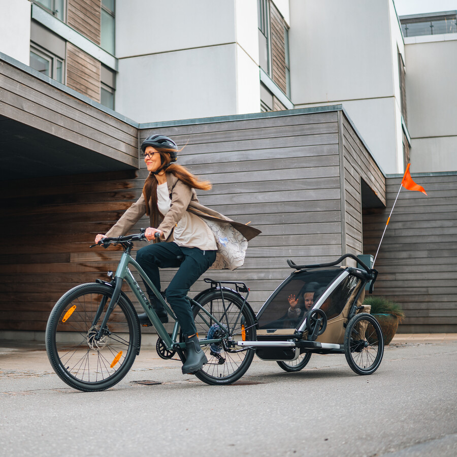 1-sits multisportcykelvagn mörk skiffer