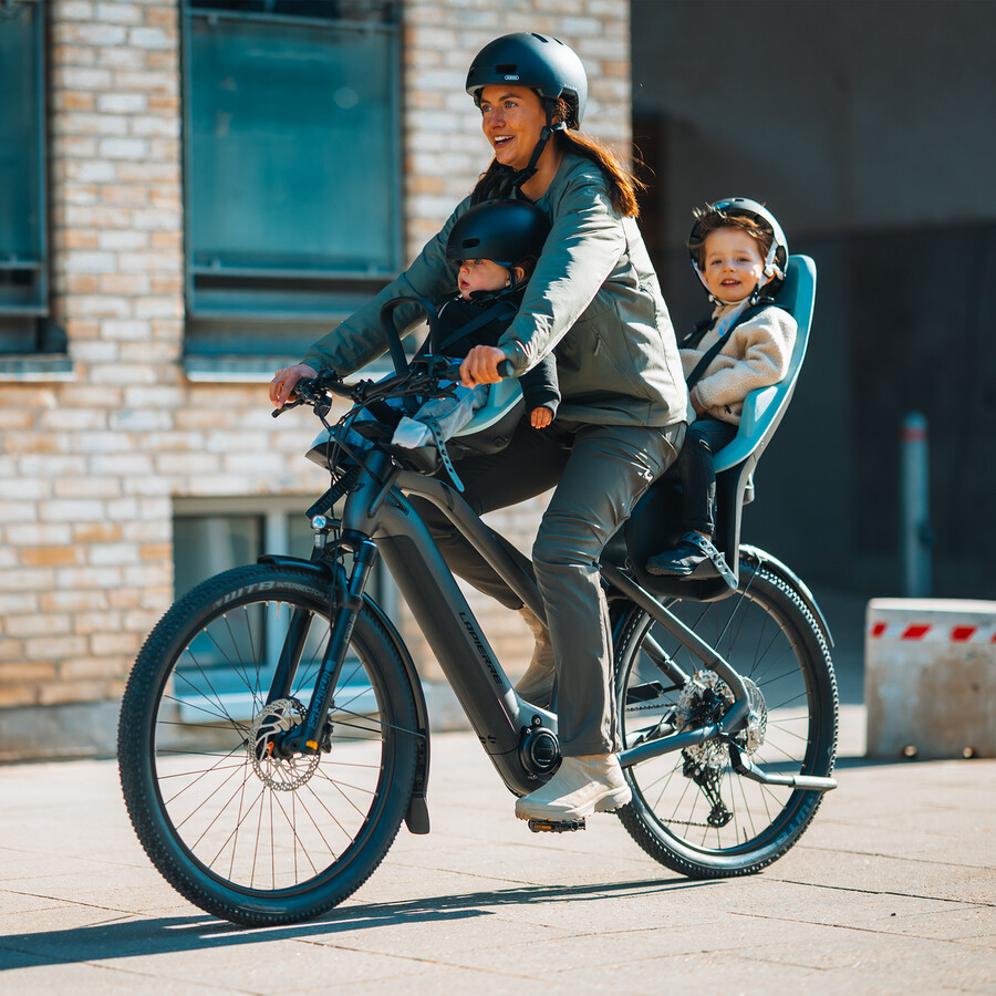 frontmonterad cykelsadel för barn alaska blå