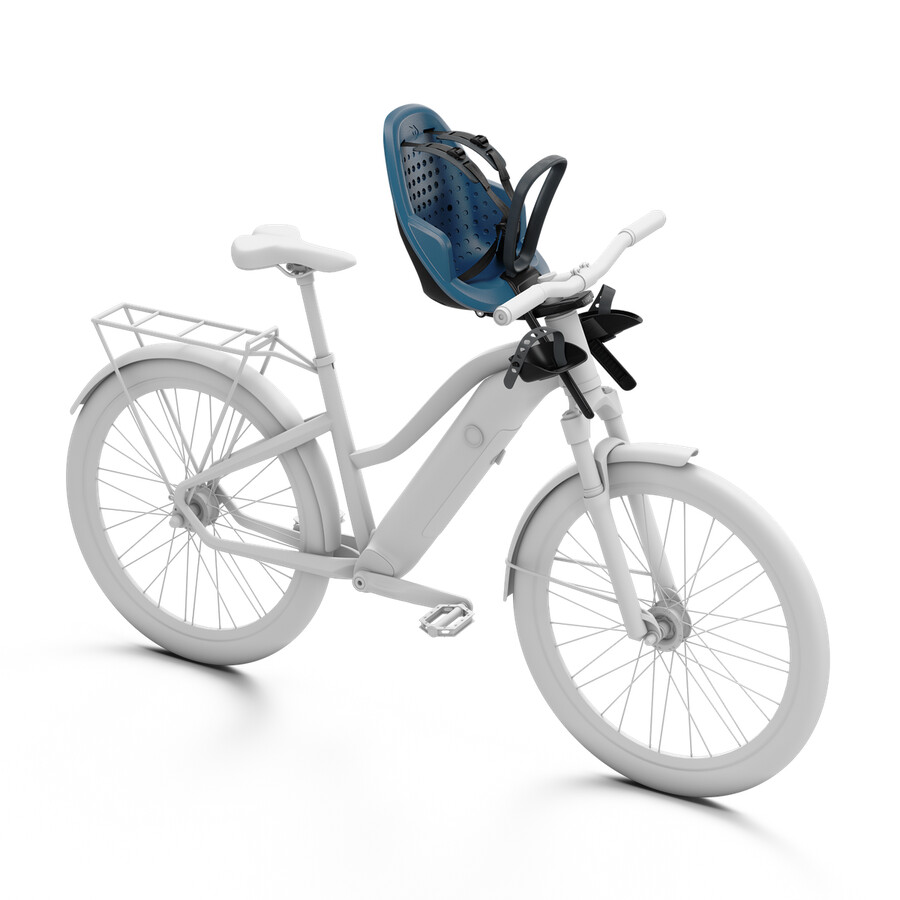frontmonterad cykelsadel för barn majolica blå