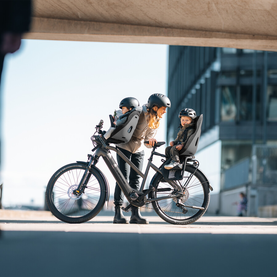 cykelsadel för barn med pakethållare monument grå