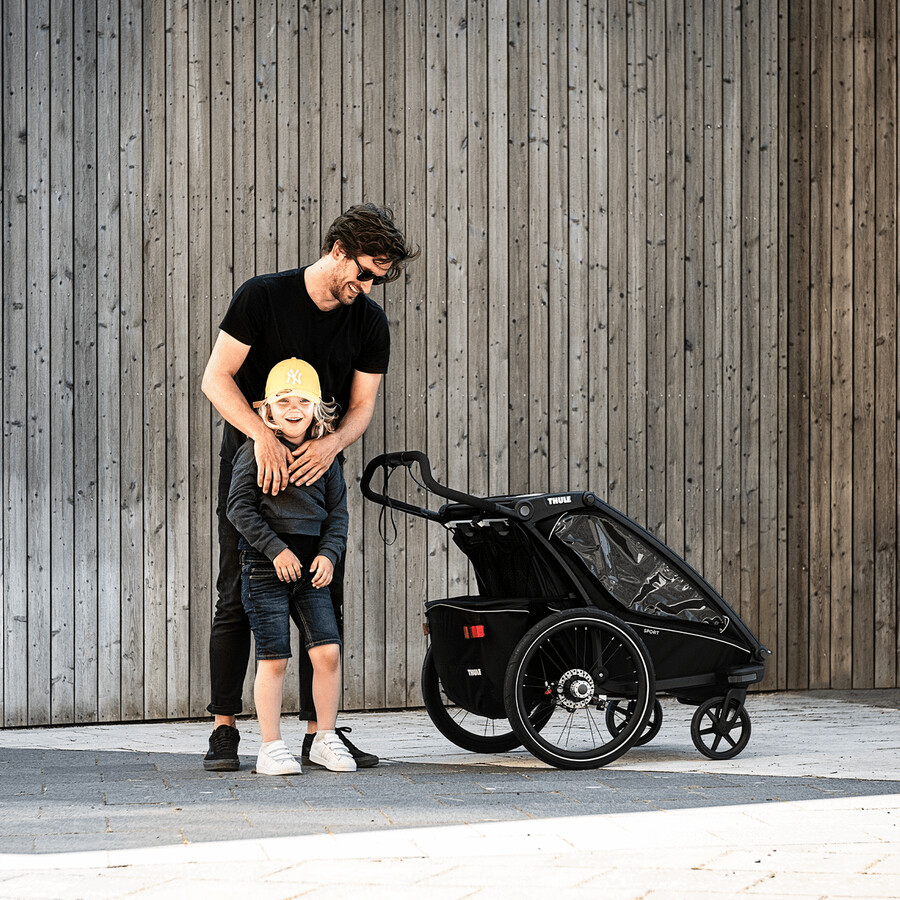 1-sits multisportcykelvagn midnattssvart