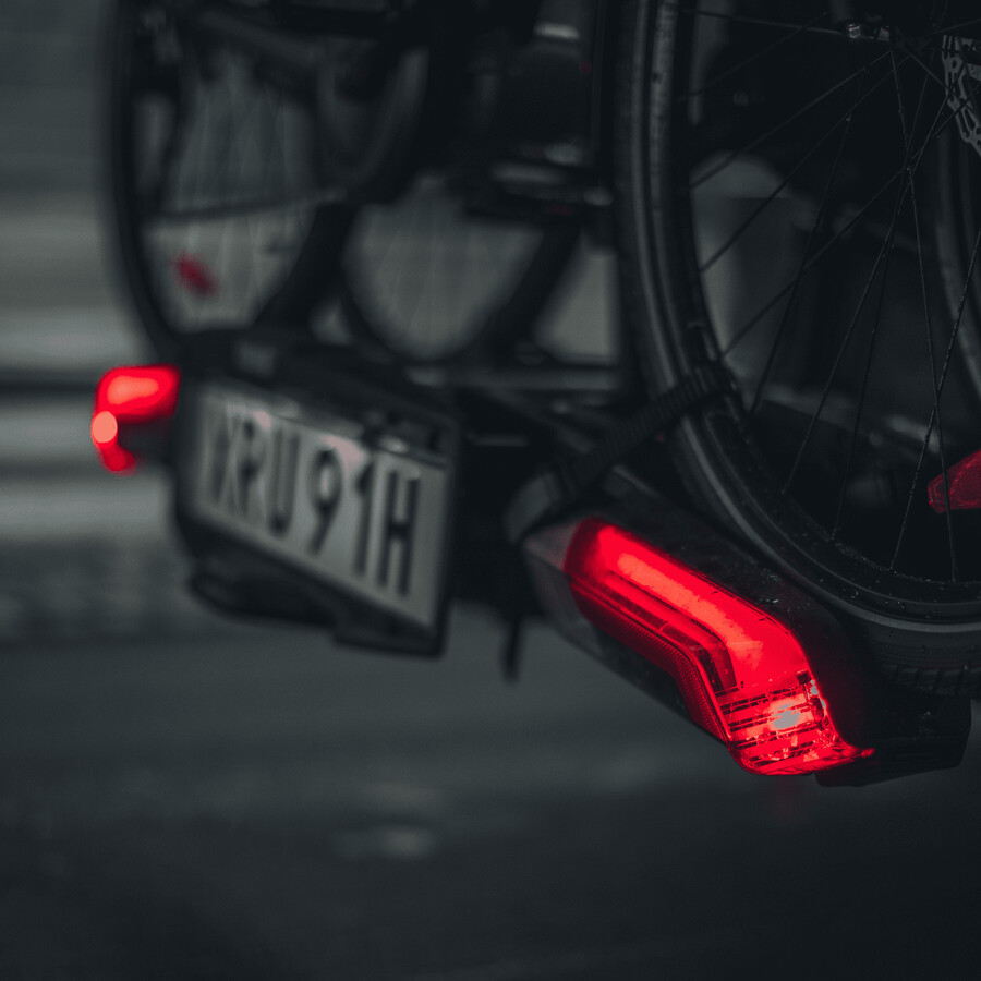 hopfällbar cykelhållare för 3 cyklar dragkrok plattform ljus och registreringsskylthållare