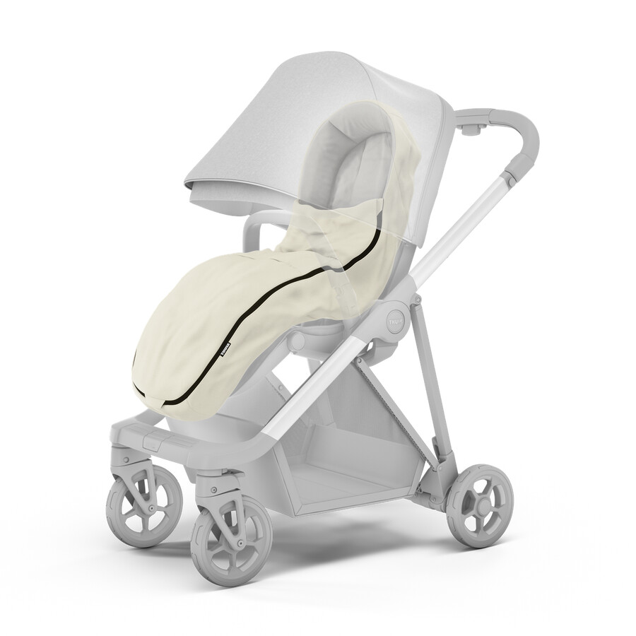 Åkpåse till barnvagn mjuk beige