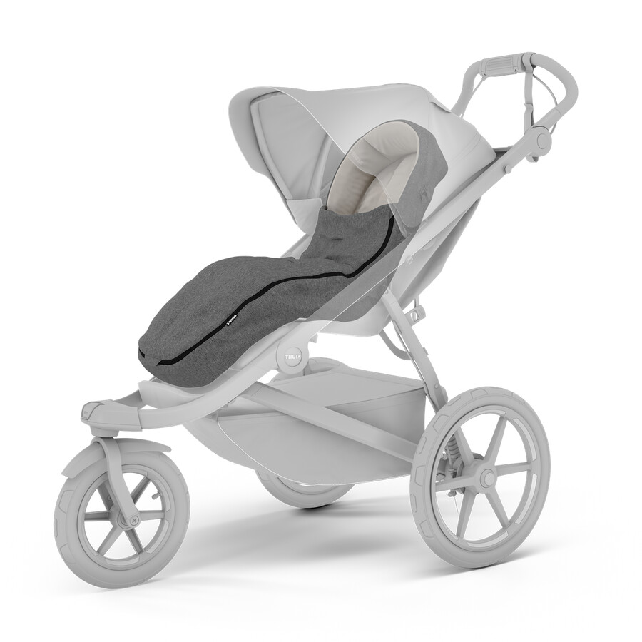 Åkpåse för barnvagn grå melange