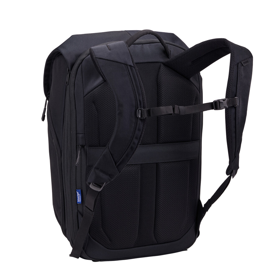expanderbar reseryggsäck 26l svart