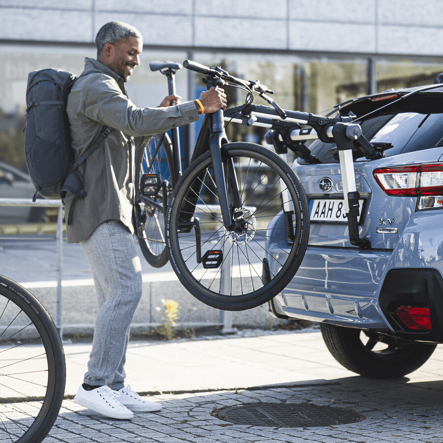 hängande cykelställ för 2 cyklar svartaluminium