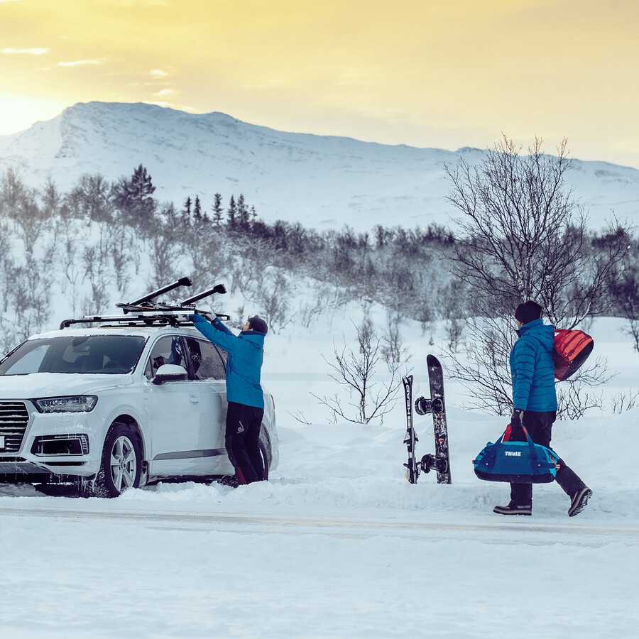 thule snowpack extender skid- och snowboardhållare i aluminium